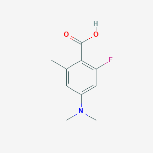 molecular formula C10H12FNO2 B8412773 4-Dimethylamino-2-fluoro-6-methyl-benzoic acid 