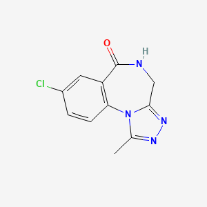 molecular formula C11H9ClN4O B8412776 8-chloro-1-methyl-4,5-dihydro-6H-[1,2,4]triazolo[4,3-a][1,4]benzodiazepin-6-one 