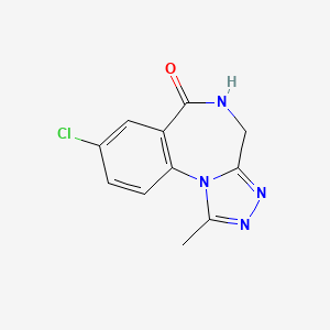 molecular formula C11H9ClN4O B8412776 8-Chloro-4,5-dihydro-1-methyl-6H-[1,2,4]triazolo[4,3-a][1,4]benzodiazepin-6-one 