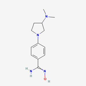 molecular formula C13H20N4O B8412788 4-(3-dimethylaminopyrrolidin-1-yl)-N-hydroxybenzamidine 
