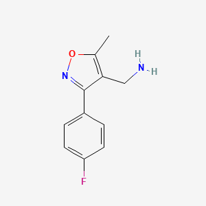 molecular formula C11H11FN2O B8412791 C-[3-(4-Fluoro-phenyl)-5-methyl-isoxazol-4-yl]-methylamine 