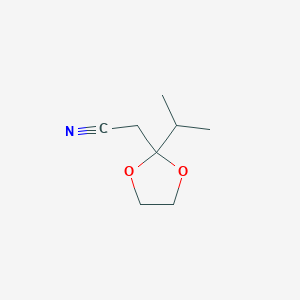 molecular formula C8H13NO2 B8412898 2-(2-Isopropyl-1,3-dioxolan-2-yl)acetonitrile 