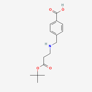 molecular formula C15H21NO4 B8413004 4-[(2-tert-Butoxycarbonylethylamino)methyl]benzoic acid 