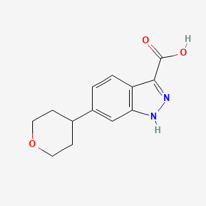 molecular formula C13H14N2O3 B8413018 6-(tetrahydropyran-4-yl)-1H-indazole-3-carboxylic acid 