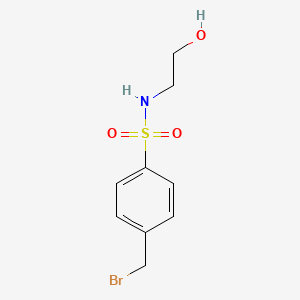 molecular formula C9H12BrNO3S B8413035 4-Bromomethyl-N-(2-hydroxyethyl)benzenesulfonamide 