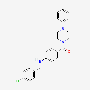 molecular formula C24H24ClN3O B8413043 [4-(4-Chloro-benzylamino)-phenyl]-(4-phenyl-piperazin-1-yl)-methanone 