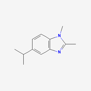 molecular formula C12H16N2 B8413044 1,2-Dimethyl-5-isopropylbenzimidazole 