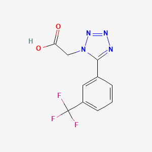 molecular formula C10H7F3N4O2 B8413052 [5-(3-Trifluoromethylphenyl)tetrazol-1-yl] acetic acid 