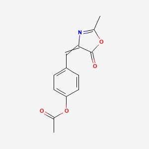 molecular formula C13H11NO4 B8413059 4-[(2-Methyl-5-oxo-1,3-oxazol-4(5h)-ylidene)methyl]phenyl acetate CAS No. 60470-81-7