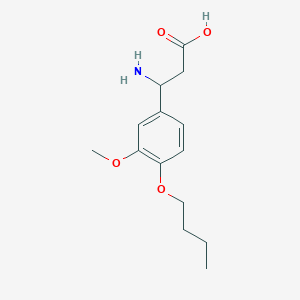molecular formula C14H21NO4 B8413086 3-Amino-3-(4-butoxy-3-methoxyphenyl)propionic acid 