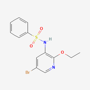 molecular formula C13H13BrN2O3S B8413097 N-[5-bromo-2-(ethyloxy)-3-pyridinyl]benzenesulfonamide 
