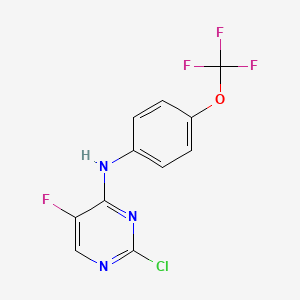 molecular formula C11H6ClF4N3O B8413125 2-chloro-5-fluoro-N4-(4-trifluoromethoxyphenyl)-4-pyrimidineamine 