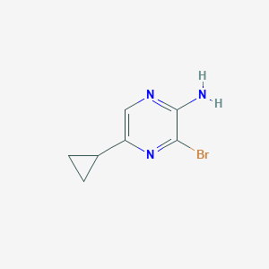 molecular formula C7H8BrN3 B8413186 3-Bromo-5-cyclopropylpyrazin-2-amine 