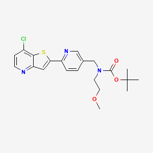 molecular formula C21H24ClN3O3S B8413345 tert-Butyl (6-(7-chlorothieno[3,2-b]pyridin-2-yl)pyridin-3-yl)methyl(2-methoxyethyl)carbamate 
