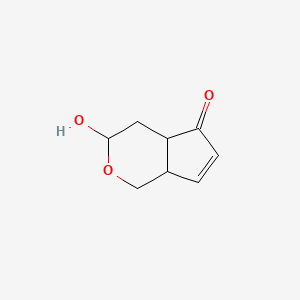 molecular formula C8H10O3 B8413360 4-Hydroxy-3-oxabicyclo [4.3.0]nona-8-en-7-on 