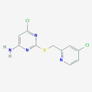 molecular formula C10H8Cl2N4S B8413369 6-Chloro-2-[(4-chloro-2-pyridyl)methylsulfanyl]pyrimidin-4-amine 