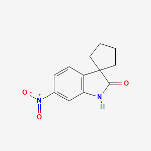 molecular formula C12H12N2O3 B8413372 6'-Nitrospiro[cyclopentane-1,3'-indolin]-2'-one 