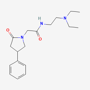 molecular formula C18H27N3O2 B8413407 N-[2-(Diethylamino)ethyl]-2-(2-oxo-4-phenylpyrrolidin-1-YL)acetamide CAS No. 68644-48-4