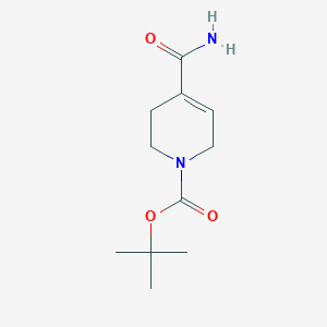 molecular formula C11H18N2O3 B8413414 1-Tert-butoxycarbonyl-4-carbamoyl-1,2,3,6-tetrahydropyridine 