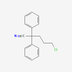 molecular formula C17H16ClN B8413415 5-Chloro-2,2-diphenylpentanenitrile CAS No. 1585-11-1