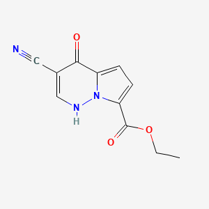 molecular formula C11H9N3O3 B8413453 Ethyl 3-cyano-4-hydroxypyrrolo[1,2-b]pyridazine-7-carboxylate 
