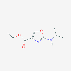 molecular formula C9H14N2O3 B8413486 2-Isopropylamino-oxazole-4-carboxylic acid ethyl ester 