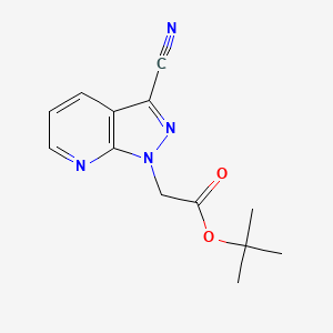 molecular formula C13H14N4O2 B8413514 (3-Cyano-pyrazolo[3,4-b]pyridin-1-yl)-acetic acid tert-butyl ester 