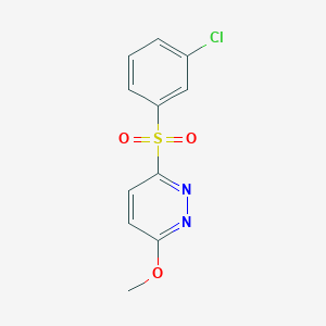 molecular formula C11H9ClN2O3S B8413621 3-(3-Chloro-benzenesulfonyl)-6-methoxy-pyridazine 