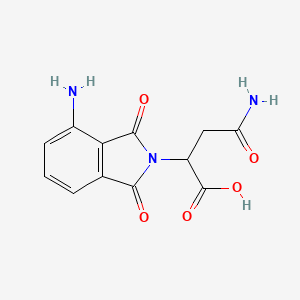 molecular formula C12H11N3O5 B8413638 2-(4-Amino-1,3-dioxoisoindolin-2-yl)-3-carbamoylpropanoic acid 