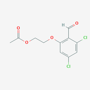 molecular formula C11H10Cl2O4 B8413668 2-(3,5-Dichloro-2-formylphenoxy)ethyl acetate 