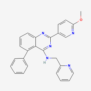 molecular formula C26H21N5O B8413734 2-(6-methoxypyridin-3-yl)-5-phenyl-N-(pyridin-2-ylmethyl)quinazolin-4-amine 