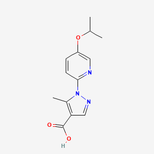 molecular formula C13H15N3O3 B8413775 1-(5-Isopropyloxypyridin-2-yl)-5-methyl-1H-pyrazole-4-carboxylic acid 