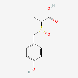 molecular formula C10H12O4S B8413884 2-(p-Hydroxybenzylsulfinyl)propionic acid 