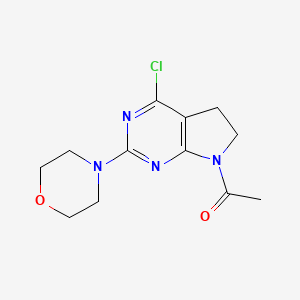molecular formula C12H15ClN4O2 B8413961 1-(4-Chloro-2-morpholin-4-yl-5,6-dihydro-pyrrolo[2,3-d]pyrimidin-7-yl)-ethanone 