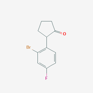 molecular formula C11H10BrFO B8413984 2-(2-Bromo-4-fluorophenyl)cyclopentanone CAS No. 1086599-78-1