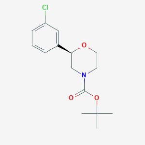 molecular formula C15H20ClNO3 B8413985 (R)-2-(3-chlorophenyl)-morpholine-4-carboxylic acid tert-butyl ester 
