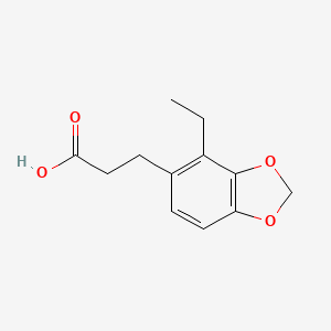 molecular formula C12H14O4 B8414036 4-Ethyl-1,3-benzodioxole-5-propanoic acid 
