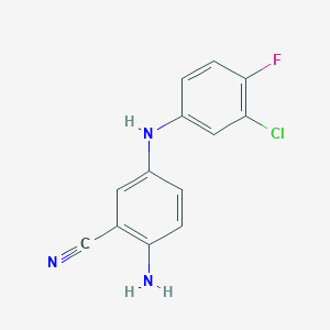 2-Amino-5-[(3-chloro-4-fluorophenyl)amino]benzonitrile