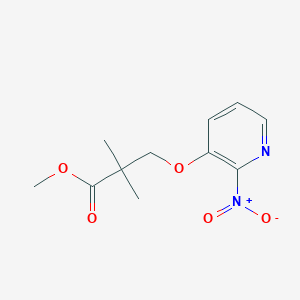 molecular formula C11H14N2O5 B8414062 Methyl 2,2-dimethyl-3-(2-nitropyridin-3-yloxy)propanoate 