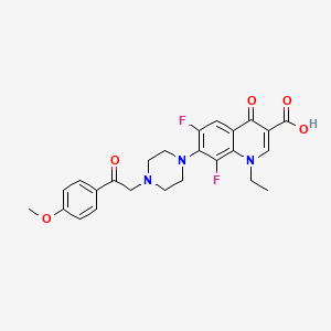 molecular formula C25H25F2N3O5 B8414082 1-Ethyl-4-oxo-6,8-difluoro-7-[4-(4-methoxyphenacyl)piperazino]-1,4-dihydroquinoline-3-carboxylic acid 