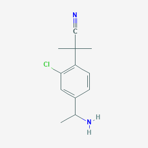 2-[4-(1-Aminoethyl)-2-chlorophenyl]-2-methylpropanenitrile