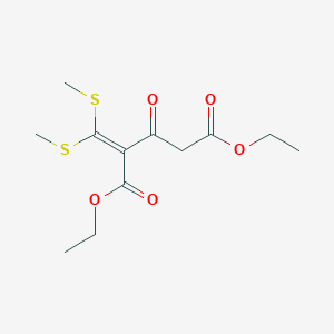molecular formula C12H18O5S2 B8414268 2-(Bis-methylsulfanyl-methylene)-3-oxo-pentanedioic acid diethyl ester 