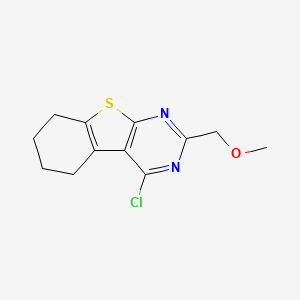 molecular formula C12H13ClN2OS B8414297 4-Chloro-2-methoxymethyl-5,6,7,8-tetrahydro-benzo[4,5]thieno[2,3-d]pyrimidine 
