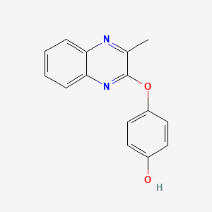 molecular formula C15H12N2O2 B8414327 2-(4-Hydroxyphenoxy)-3-methylquinoxaline 