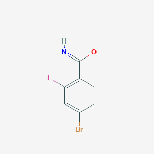 molecular formula C8H7BrFNO B8414424 Methyl 4-bromo-2-fluorobenzimidate 