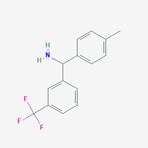 molecular formula C15H14F3N B8414448 rac-C-p-tolyl-C-(3-trifluoromethyl-phenyl)-methylamine 