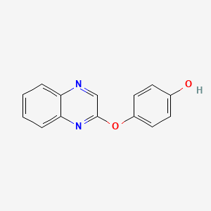 molecular formula C14H10N2O2 B8414538 4-(Quinoxalin-2-yloxy)phenol 
