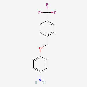 molecular formula C14H12F3NO B8414595 4-(4-Trifluoromethyl-benzyloxy)-phenylamine 