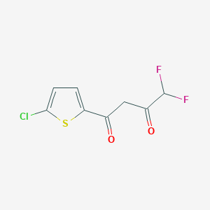 molecular formula C8H5ClF2O2S B8414629 4,4-Difluoro-1-[5-chloro-2-thienyl]-butane-1,3-dione CAS No. 179184-63-5