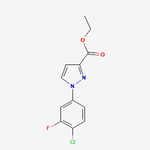 molecular formula C12H10ClFN2O2 B8414669 ethyl 1-(4-Chloro-3-fluorophenyl)pyrazole-3-carboxylate 